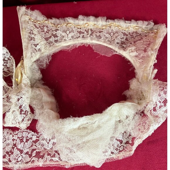 Antique 20s Orange Calla Lilly Blossom Tudor Square Wedding Headband Headpeice main image 4